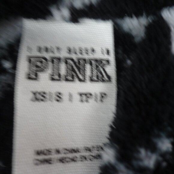 PINK BY VICTORIA'S SECRET SNOWFLAKE BLACK BATH ROBE WOMENS XS X-SMALL L238 - Picture 7 of 7